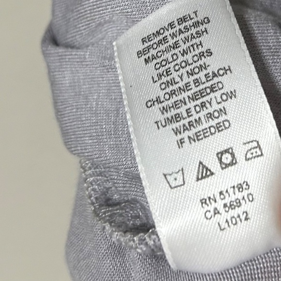 Maurice's Blouse L Gray Faux Wrap Black Tie 3/4 Sleeve V Neck Casual Popover Top - Picture 8 of 8